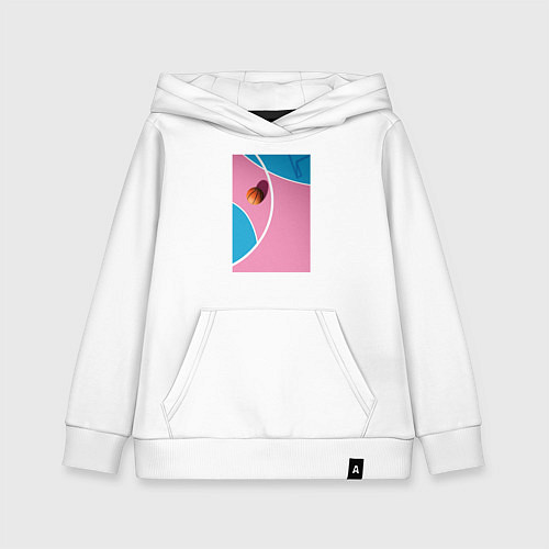 Детская толстовка-худи Баскетбольная площадка сверху и мяч / Белый – фото 1