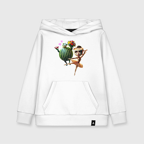 Детская толстовка-худи Ballerina Cappuccina - Glorbo Fruttodrillo meme / Белый – фото 1