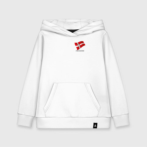 Детская толстовка-худи Я Датчанин - патриотизм / Белый – фото 1