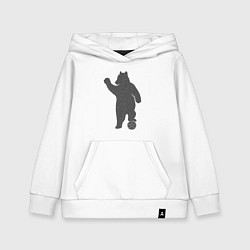 Толстовка детская хлопковая Мишка футболист, цвет: белый