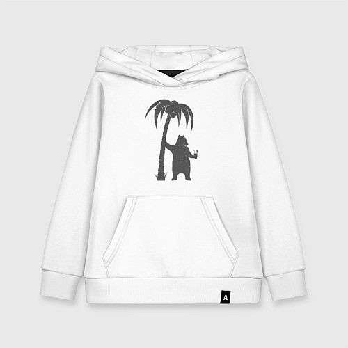 Детская толстовка-худи Мишка и пальма / Белый – фото 1