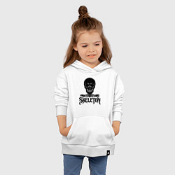 Толстовка детская хлопковая Skeleton череп, цвет: белый — фото 2