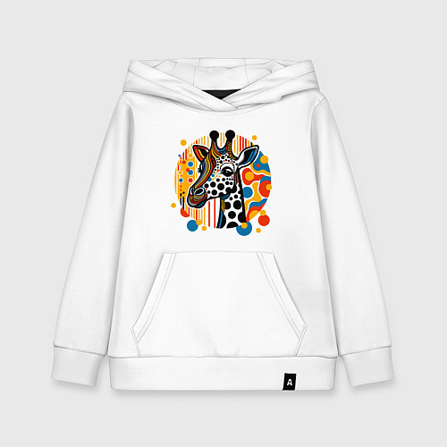 Детская толстовка-худи Абстракция жираф в точечку / Белый – фото 1