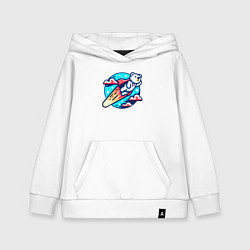 Толстовка детская хлопковая Медведь супергерой, цвет: белый