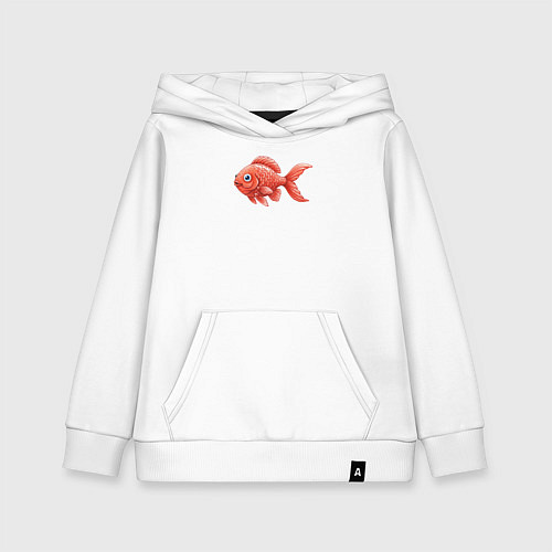 Детская толстовка-худи Милая красная рыбка / Белый – фото 1