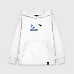 Толстовка детская хлопковая Пес и ворона, цвет: белый