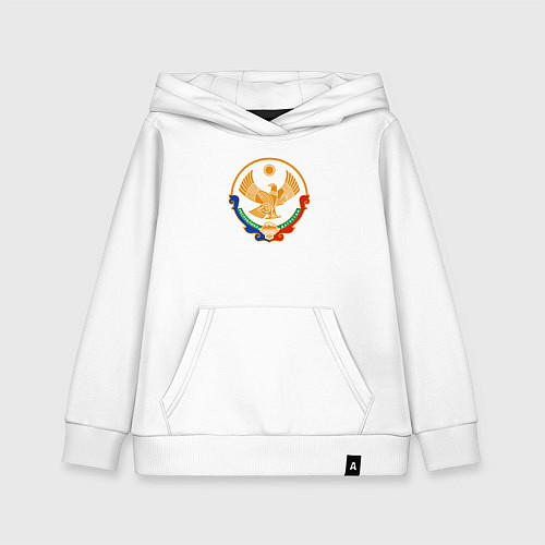 Детская толстовка-худи Дагестан герб / Белый – фото 1