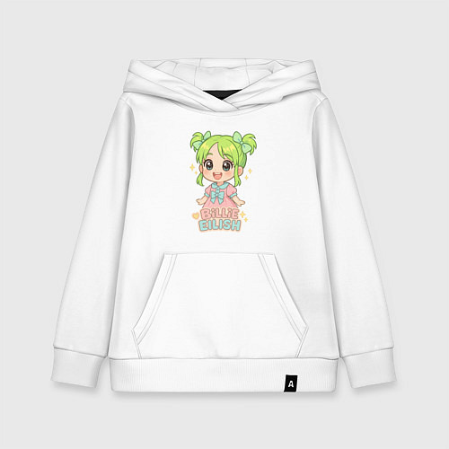 Детская толстовка-худи Билли Айлиш в стиле аниме / Белый – фото 1
