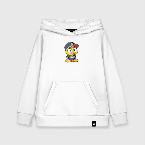 Детская толстовка-худи Утёнок в кепке / Белый – фото 1