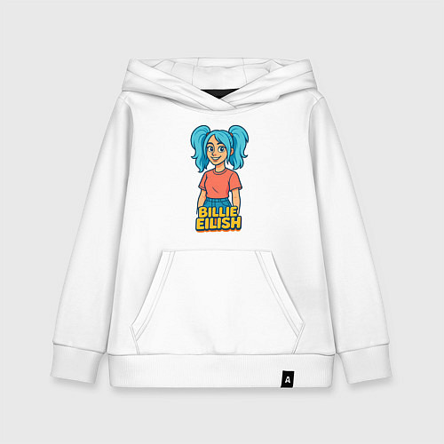 Детская толстовка-худи Билли Айлиш мультяшка / Белый – фото 1