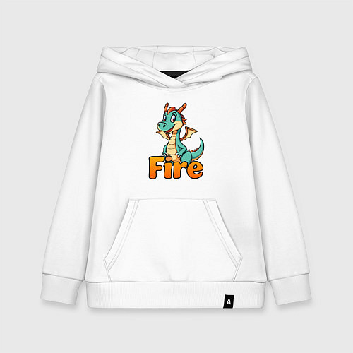 Детская толстовка-худи Огненный дракоша / Белый – фото 1
