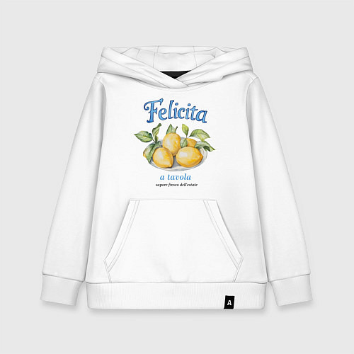 Детская толстовка-худи Тарелка с лимонами / Белый – фото 1