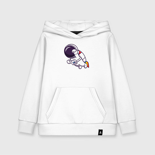 Детская толстовка-худи Супер космонавт в полёте / Белый – фото 1