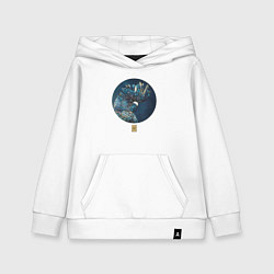 Толстовка детская хлопковая Попугай акварельный в круге, цвет: белый