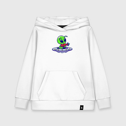 Детская толстовка-худи Инопланетянин с бластером / Белый – фото 1