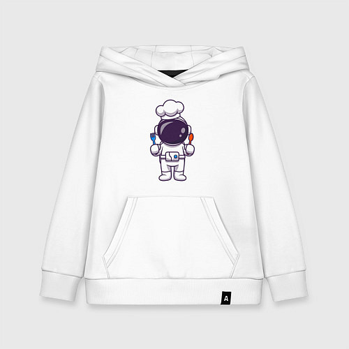 Детская толстовка-худи Космонавт поварёнок / Белый – фото 1