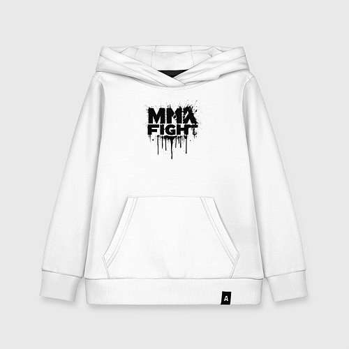 Детская толстовка-худи MMA боец черной краской / Белый – фото 1