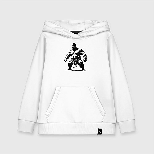 Детская толстовка-худи Эпичный сумоист / Белый – фото 1