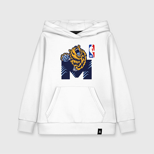 Детская толстовка-худи Гриззлис баскетбол / Белый – фото 1