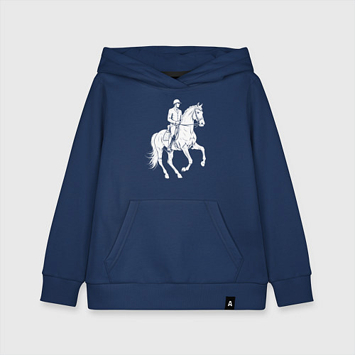 Детская толстовка-худи Конный спорт / Тёмно-синий – фото 1