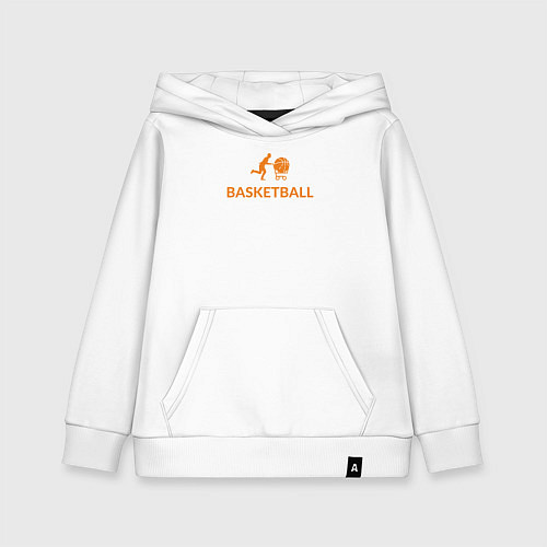 Детская толстовка-худи Баскетбольный мяч в корзине / Белый – фото 1
