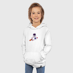 Толстовка детская хлопковая Ракетный полёт, цвет: белый — фото 2