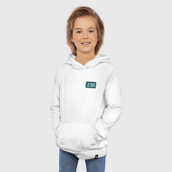 Толстовка детская хлопковая Номер 230 - Игра в кальмара, цвет: белый — фото 2