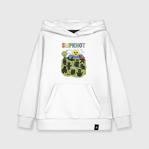 Детская толстовка-худи Slipknot мультяшный стиль / Белый – фото 1