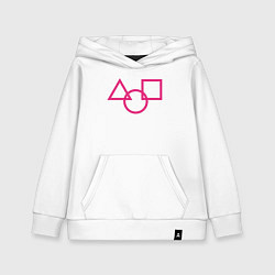 Толстовка детская хлопковая Знаки из Игры в кальмара, цвет: белый