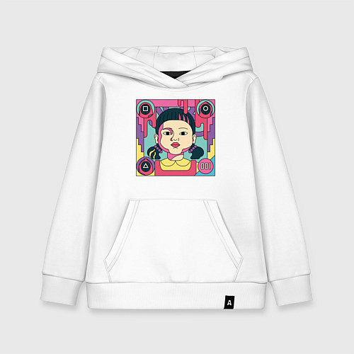 Детская толстовка-худи Смертоносная кукла - Ojing-eo Geim / Белый – фото 1