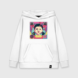 Толстовка детская хлопковая Смертоносная кукла - Ojing-eo Geim, цвет: белый