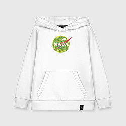 Толстовка детская хлопковая NASA Rick and Morty, цвет: белый