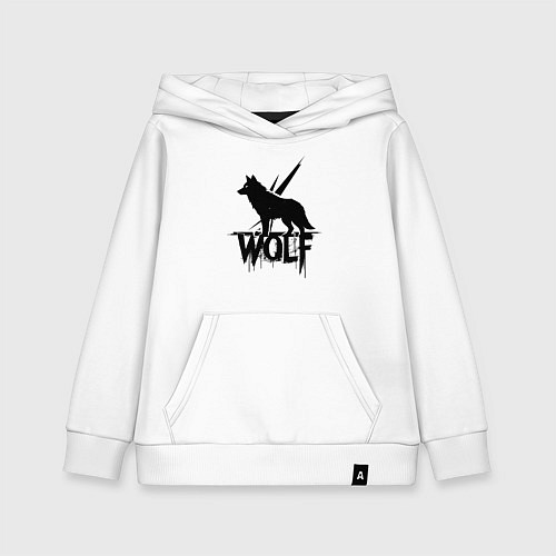 Детская толстовка-худи Волк на страже / Белый – фото 1
