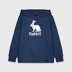 Толстовка детская хлопковая Белый кролик, цвет: тёмно-синий