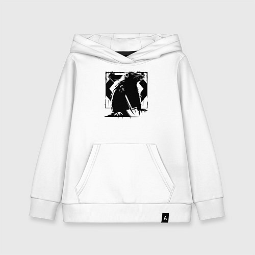 Детская толстовка-худи Крот с ножом / Белый – фото 1