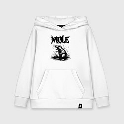 Толстовка детская хлопковая Крот в ярости, цвет: белый