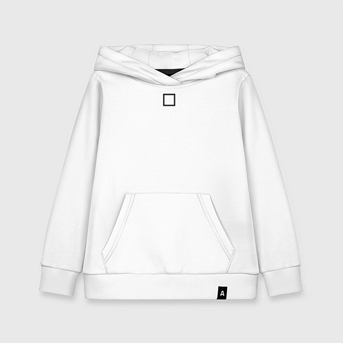 Детская толстовка-худи Игра в кальмара квадрат белая / Белый – фото 1