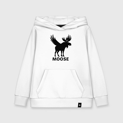Детская толстовка-худи Лось с рогами / Белый – фото 1