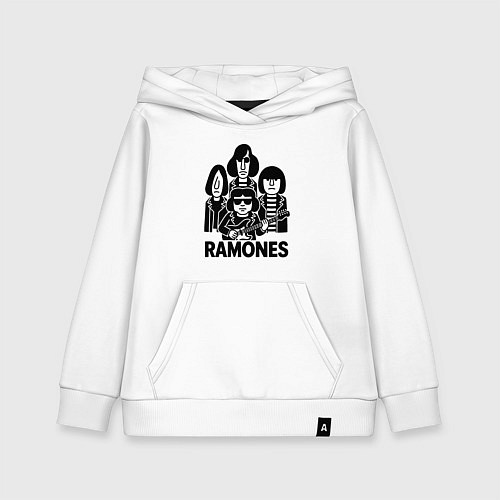Детская толстовка-худи Ramones силуэты / Белый – фото 1