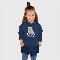 Толстовка детская хлопковая Приемлемо котик, цвет: тёмно-синий — фото 2
