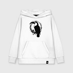 Толстовка детская хлопковая Тукан в круге, цвет: белый