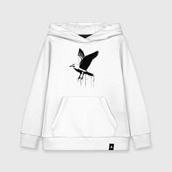 Толстовка детская хлопковая Летящая Чайка, цвет: белый