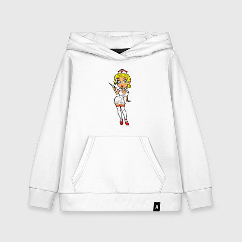 Детская толстовка-худи Медсестра блондинка / Белый – фото 1