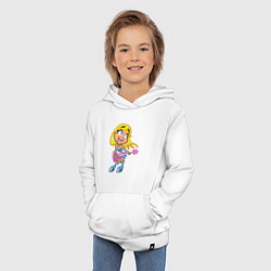 Толстовка детская хлопковая Роковая блондинка, цвет: белый — фото 2