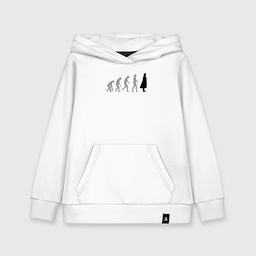 Детская толстовка-худи Эволюция Шерлока / Белый – фото 1