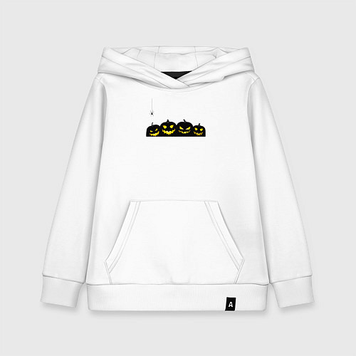 Детская толстовка-худи Хэллоуин и счастливые злые тыквы / Белый – фото 1