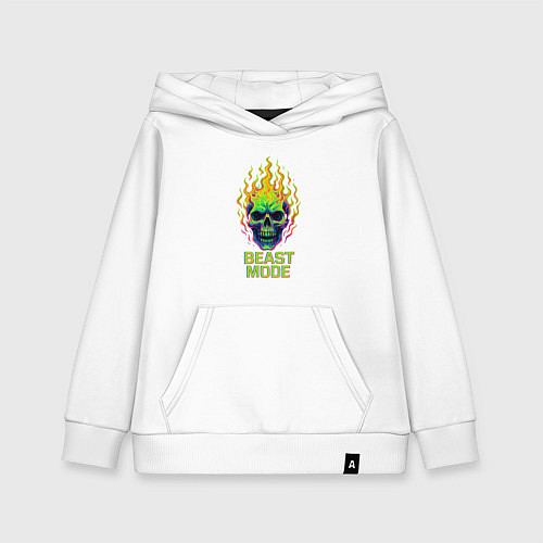 Детская толстовка-худи Beast mode / Белый – фото 1