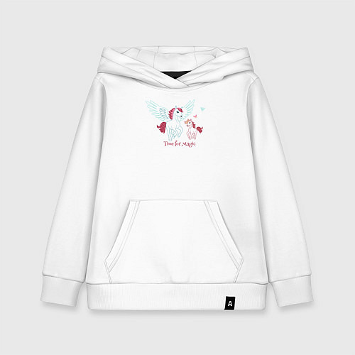 Детская толстовка-худи Милые волшебные животные лошадь и Пегас / Белый – фото 1