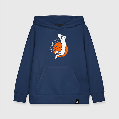 Детская толстовка-худи Лети или умри / Тёмно-синий – фото 1
