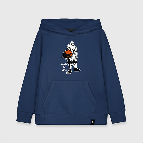 Детская толстовка-худи Мяч это жизнь / Тёмно-синий – фото 1